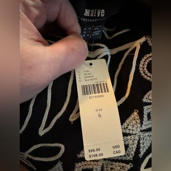 Anthropologie Maeve Embroidered Palm Tree Midi Skirt Size 6 New w/ Tag MSRP $98 - Picture 10 of 14